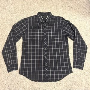 Harley Davidson HDMC Men's Long Sleep Button Down Shirt Stripe Plaid Size Large